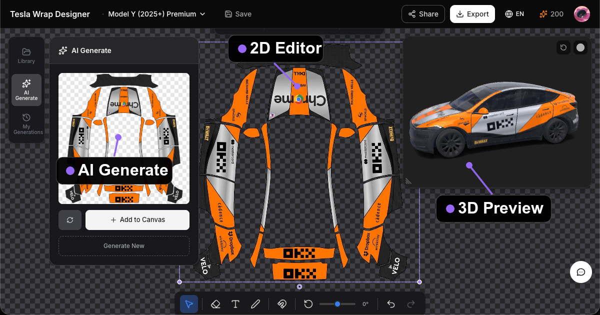 Tesla Wrap Designer